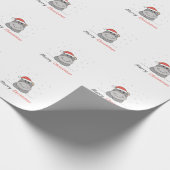 Papier Cadeau Hippo Noël Neige hiver Animaux Hippopotames (Coin)