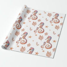 Hippocampe Coloré Motif Océan