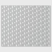 Papier Cadeau Hippocampe et étoiles de mer - blanc sur le gris (Plat)