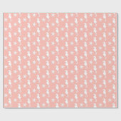 Papier Cadeau Hippocampe et étoiles de mer - rose de corail (Plat)