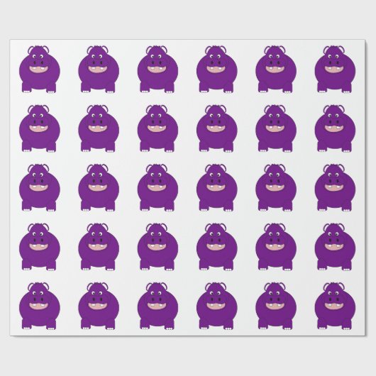 Papier Cadeau Hippopotame (Plat)