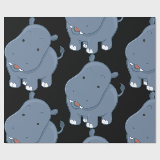 Papier Cadeau Hippopotame (Plat)