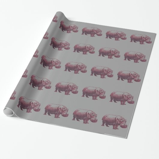 Papier Cadeau Hippopotame (Déroulé)