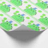 Papier Cadeau Hippopotame avec Ballons (Coin)