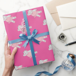 Papier Cadeau Hippopotame Ballerine Rose Illusima