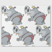 Papier Cadeau Hippopotame En Bikini (Plat)