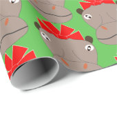 Papier Cadeau Hippopotame Papier à envelopper (Coin rond)