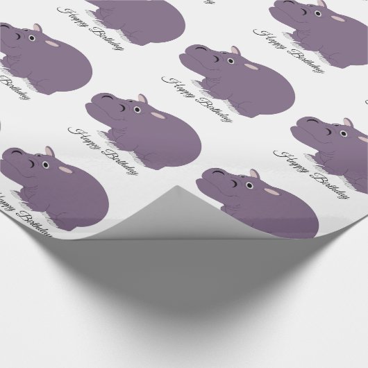 Papier Cadeau Hippopotamus Design Anniversaire (Coin)