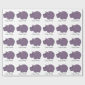 Papier Cadeau Hippopotamus Design Anniversaire (Plat)