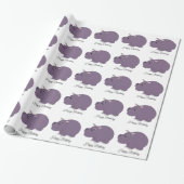 Papier Cadeau Hippopotamus Design Anniversaire (Déroulé)