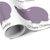 Papier Cadeau Hippopotamus Design Anniversaire (Coin rond)