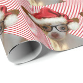 Papier Cadeau Hipster Chihuahua Papier à envelopper Noël (Coin rond)