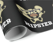 Papier Cadeau Hipster Funny Hip Bone Anatomie Pun Dark BG (Coin rond)