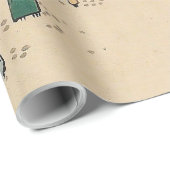 Papier Cadeau Hiroshige hiver paysage Japon pays (Coin rond)