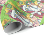 Papier Cadeau Hiss N'Fitz CAT PÈRE NOËL CHRISTMAS WRAPPER PAPIER (Coin rond)