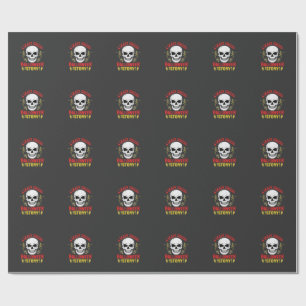 Papier Cadeau Histoire de crâne de design effrayant et flippant