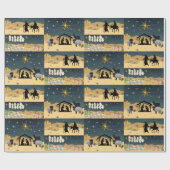 Papier Cadeau Histoire de la Nativité 3D (Plat)