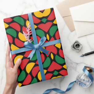 Papier Cadeau Histoire noire colorée Motif transparent