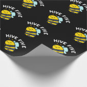 Papier Cadeau Hive Cinq Funky High Cinq Bee Pun Dark BG (Coin)