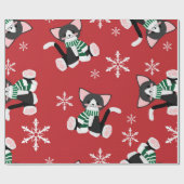Papier Cadeau Hiver Black Kitty (Plat)