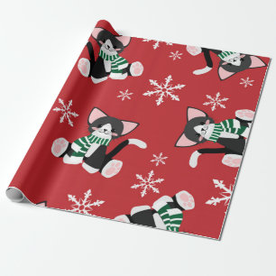 Papier Cadeau Hiver Black Kitty