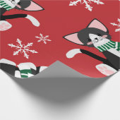 Papier Cadeau Hiver Black Kitty (Coin)