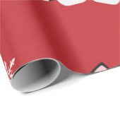 Papier Cadeau Hiver Black Kitty (Coin rond)