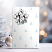 Papier Cadeau Hiver Bleu Et Blanc Arbre De Noël Vacances Envelop