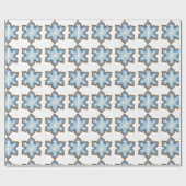 Papier Cadeau Hiver Blue Snowflakes Sucre Cookie Vacances neige (Plat)