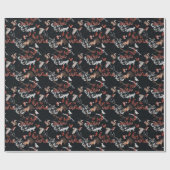 Papier Cadeau Hiver Bois Animaux Fêtes Noël (Plat)