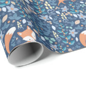 Papier Cadeau Hiver du renard des bois (Coin rond)