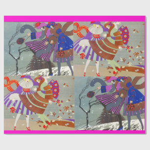 PAPIER CADEAU HIVER ET AUTOMNE ART DÉCO BEAUTÉ MODE