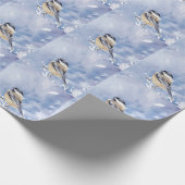 Papier Cadeau Hiver Forêt de Neige Chickadee Oiseau Nature Cadea (Coin)