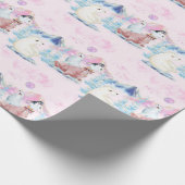 Papier Cadeau Hiver Merveilleux terrain Ours polaires et pingoui (Coin)