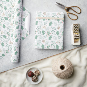 PAPIER CADEAU HIVER MODERNE VACANCES VERDOYANTES