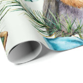 Papier Cadeau hiver Rustique Noël vacances Nature inspirée (Coin rond)