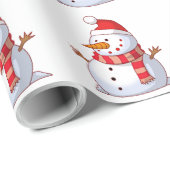 PAPIER CADEAU HIVER SNOWMAN (Coin rond)