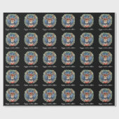 Papier Cadeau Hiver Solstice vacances Deer Wreath Yule Noël (Plat)