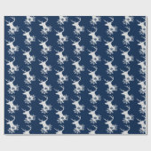 Papier Cadeau Hiver White Swirl Noël Cerf (Plat)