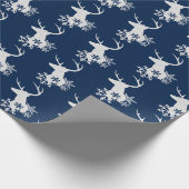 Papier Cadeau Hiver White Swirl Noël Cerf (Coin)