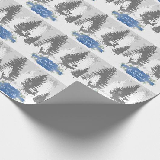 Papier Cadeau Hiver Wonderland Wrapper Papier - Bleu (Coin)