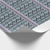 Papier Cadeau Hmong floral dans le bleu (Coin)