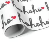 Papier Cadeau Ho Ho | Christmas Heart Modern Minimalist (Coin rond)