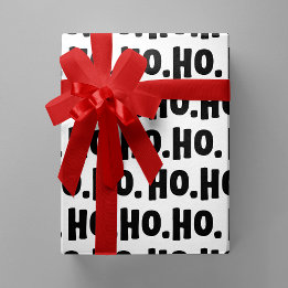 Papier Cadeau Ho. Ho. Ho. Black & White Chic & Fun Christmas