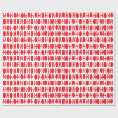 Papier Cadeau Ho Ho Ho cadeau orienté blanc rouge de Noël de (Plat)