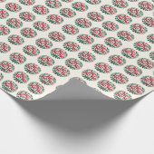 Papier Cadeau Ho Ho Ho Christmas Wreath Typography Design (Coin)