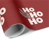 Papier Cadeau Ho Ho Ho Noël Cadeaux de Noël saisonnier (Coin rond)