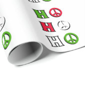 Papier Cadeau Ho Ho Ho paix (Coin rond)