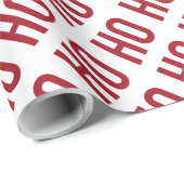 Papier Cadeau Ho Ho Ho Rouge Blanc Motif Noël (Coin rond)