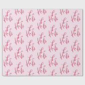 Papier Cadeau Ho Ho Ho Rouge Script Vacances Papier d'enveloppem (Plat)